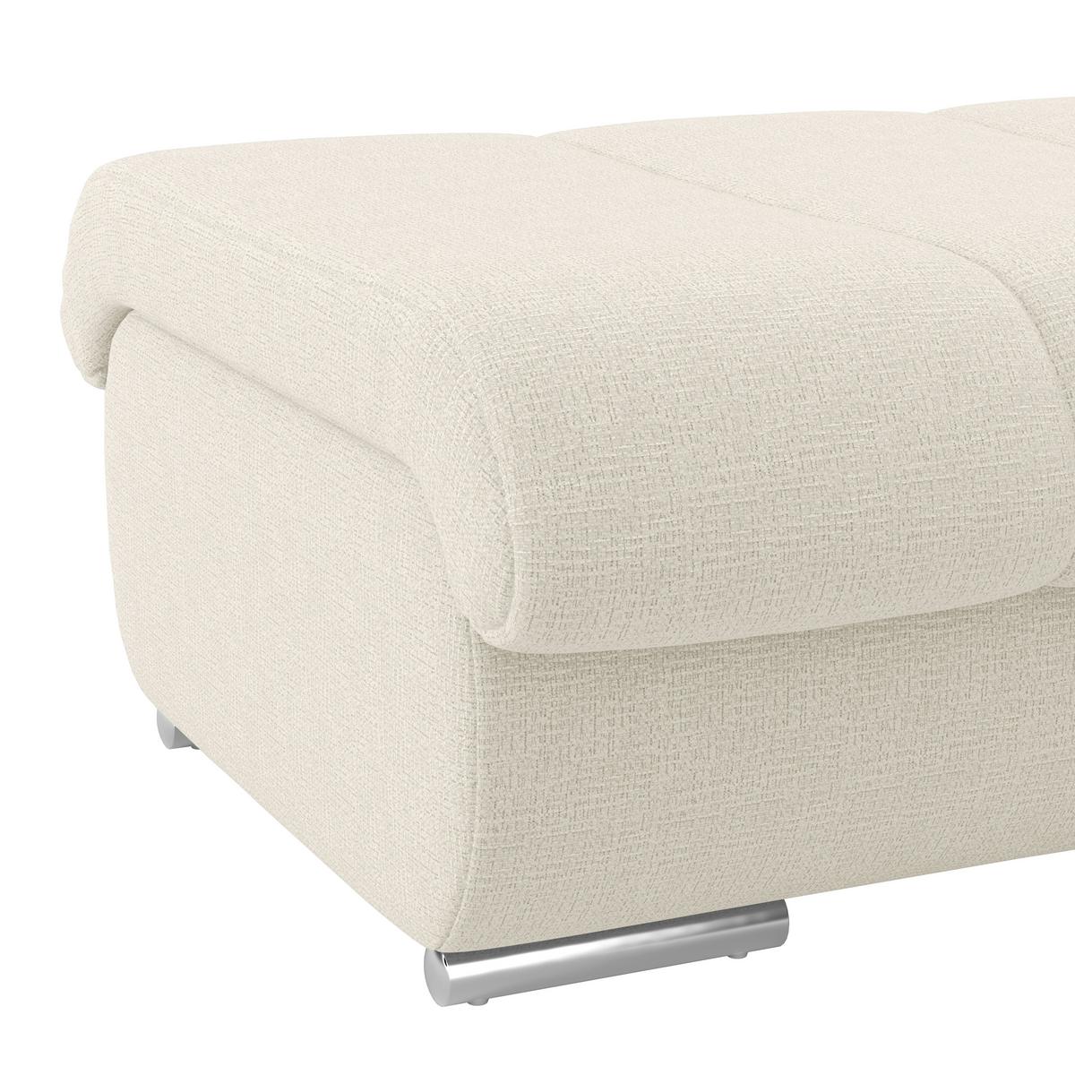 Hocker Multi elfenbeinfarbig, B: 100cm - Chromfarben/Elfenbein, MODERN, Textil (100/43/80cm) - Luca Bessoni