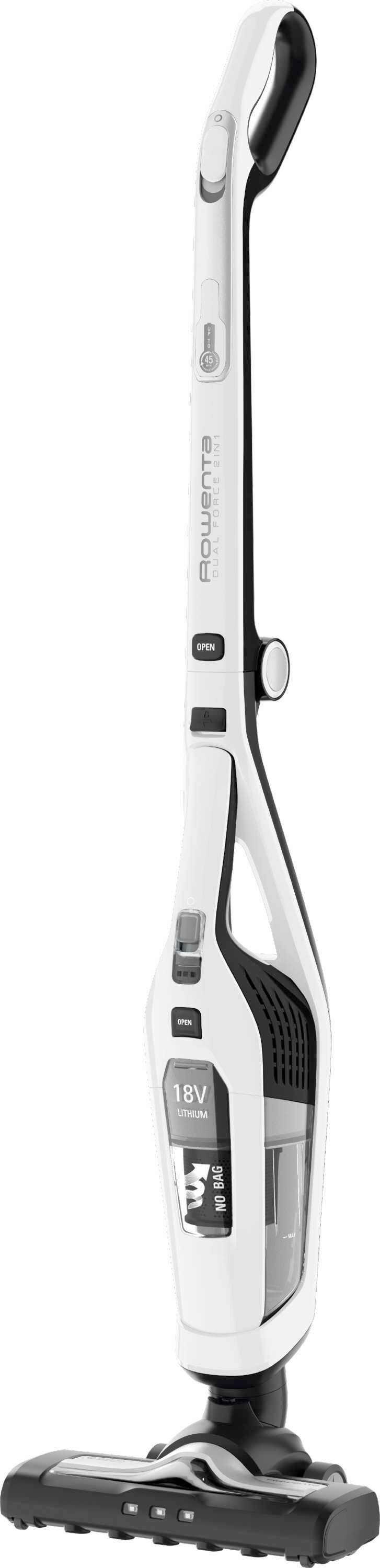 Akku-Bodenstaubsauger Mit LED-Licht und 2in1 Funktion - Schwarz/Weiß, Basics, Kunststoff (60/19/31,5cm) - Rowenta