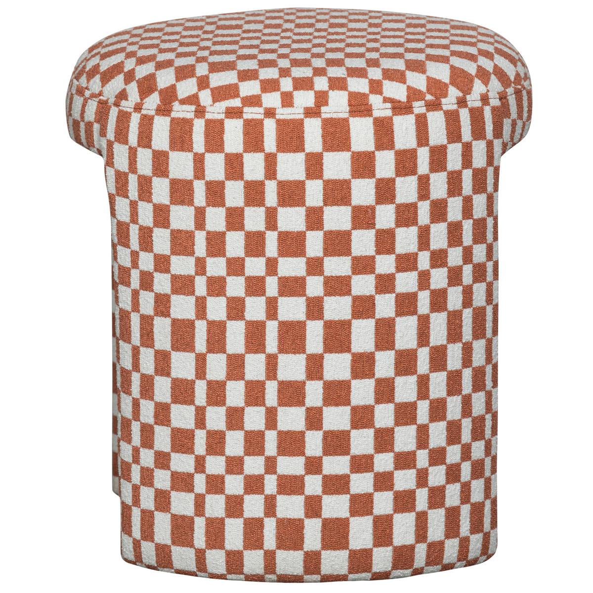 Hocker Charlie Weiß, Orange B: 45cm - Orange/Weiß, Design, Textil (45/47/45cm) - Livetastic