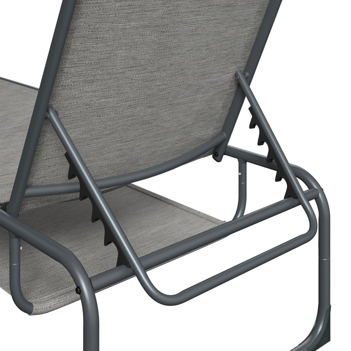 Napozóágy Taos - szürke, Modern, textil/fém (196/35/64cm) - Beldano