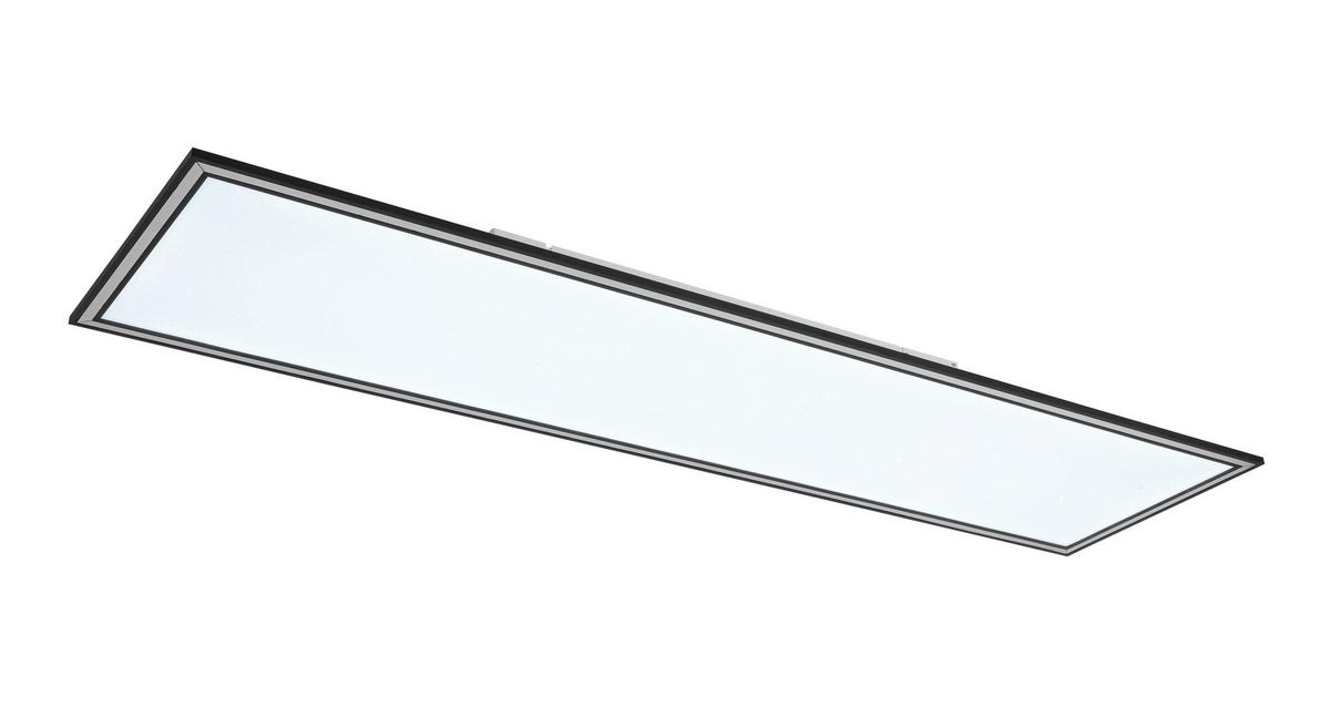 Led-deckenleuchte Bruno - Chromfarben/Schwarz, MODERN, Kunststoff/Metall (120/30/7,5cm) - Luca Bessoni