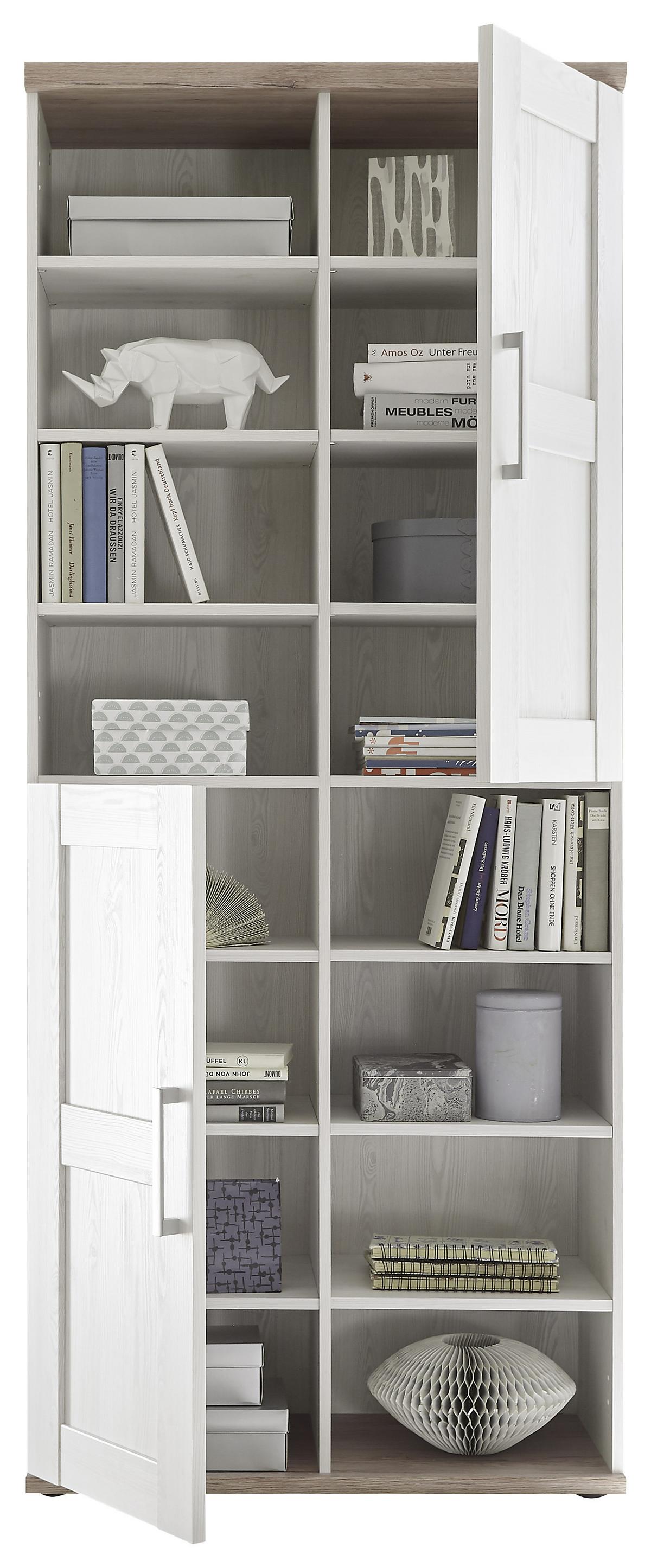 Mehrzweckschrank Romance Weiß / Eichefarben Bxh: 80x191 Cm - Eichefarben/Weiß, Design, Holzwerkstoff (80/191/38cm) - MID.YOU