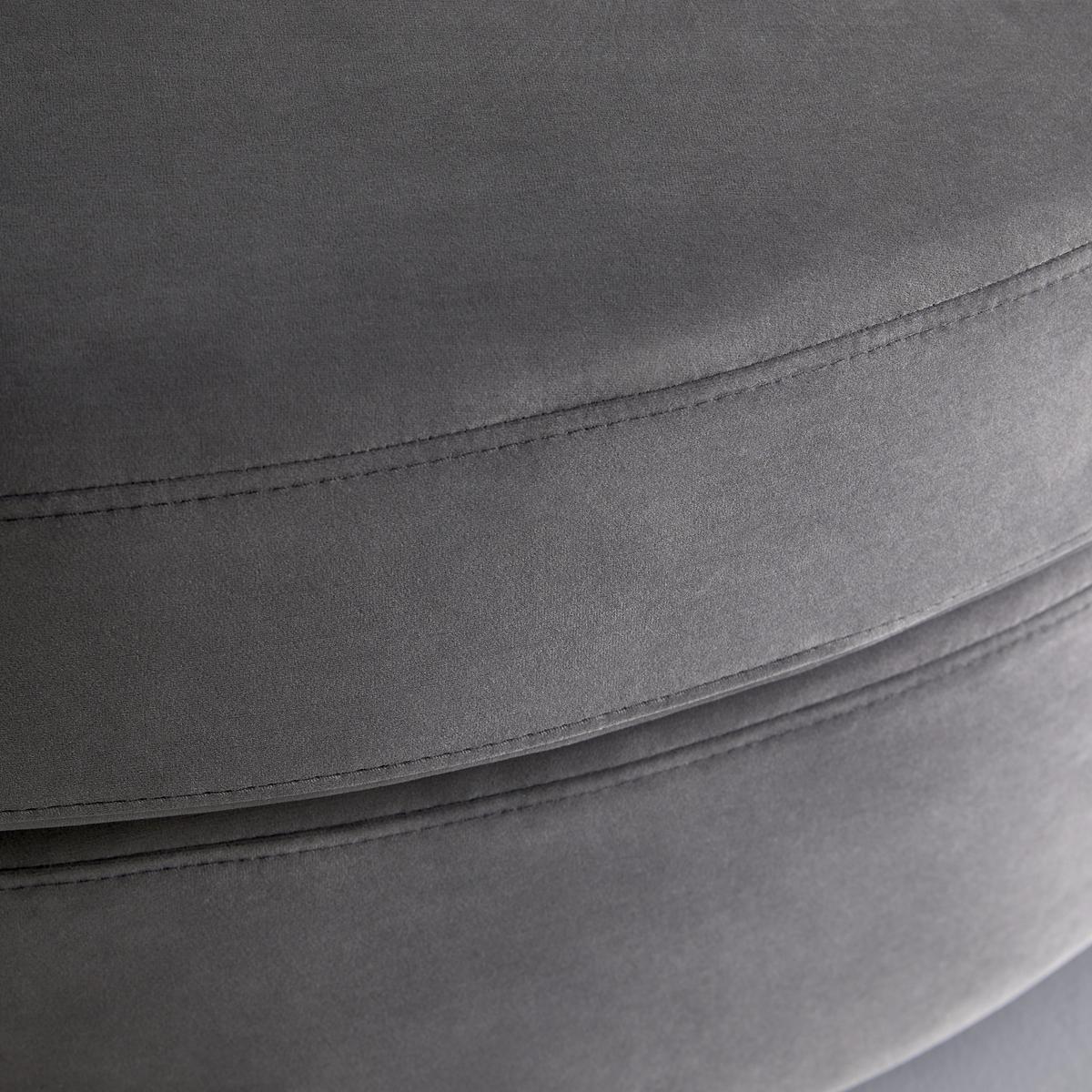 Kulatá pohovka s poštáři ELENA, šedá - šedá/černá, Moderní, dřevo/textil (130/65/140cm) - Bessagi Home