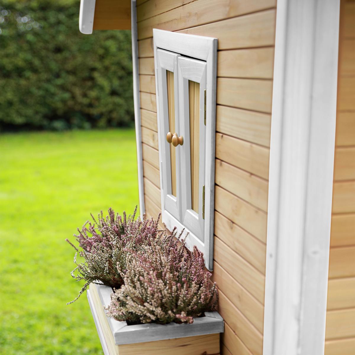 Spielhaus A030.044.01 - Braun/Weiß, KONVENTIONELL, Holz (144/146/157cm) - Ambia Garden