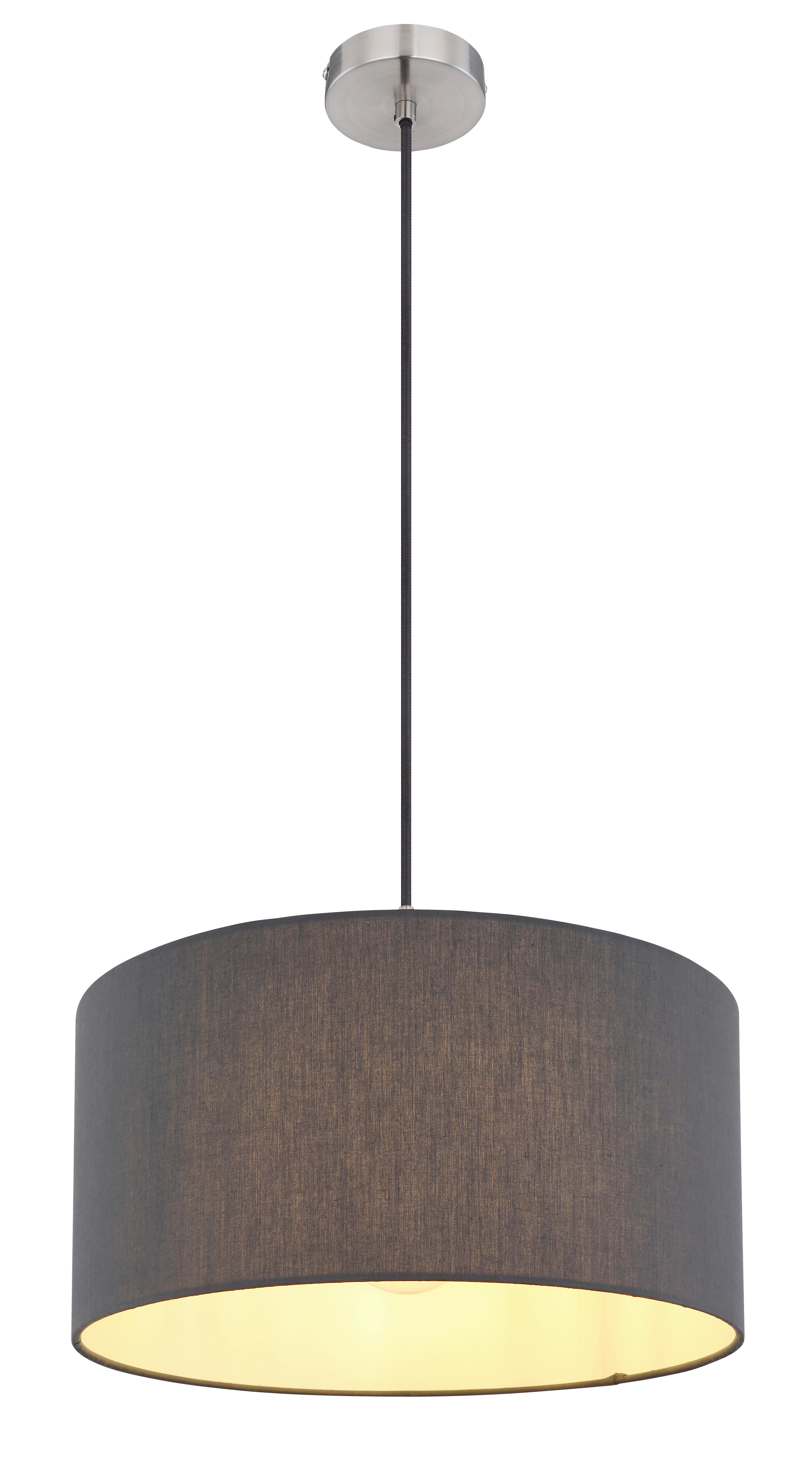 Hängeleuchte 15585h - Anthrazit/Opal, KONVENTIONELL, Kunststoff/Textil (40/140cm) - Globo