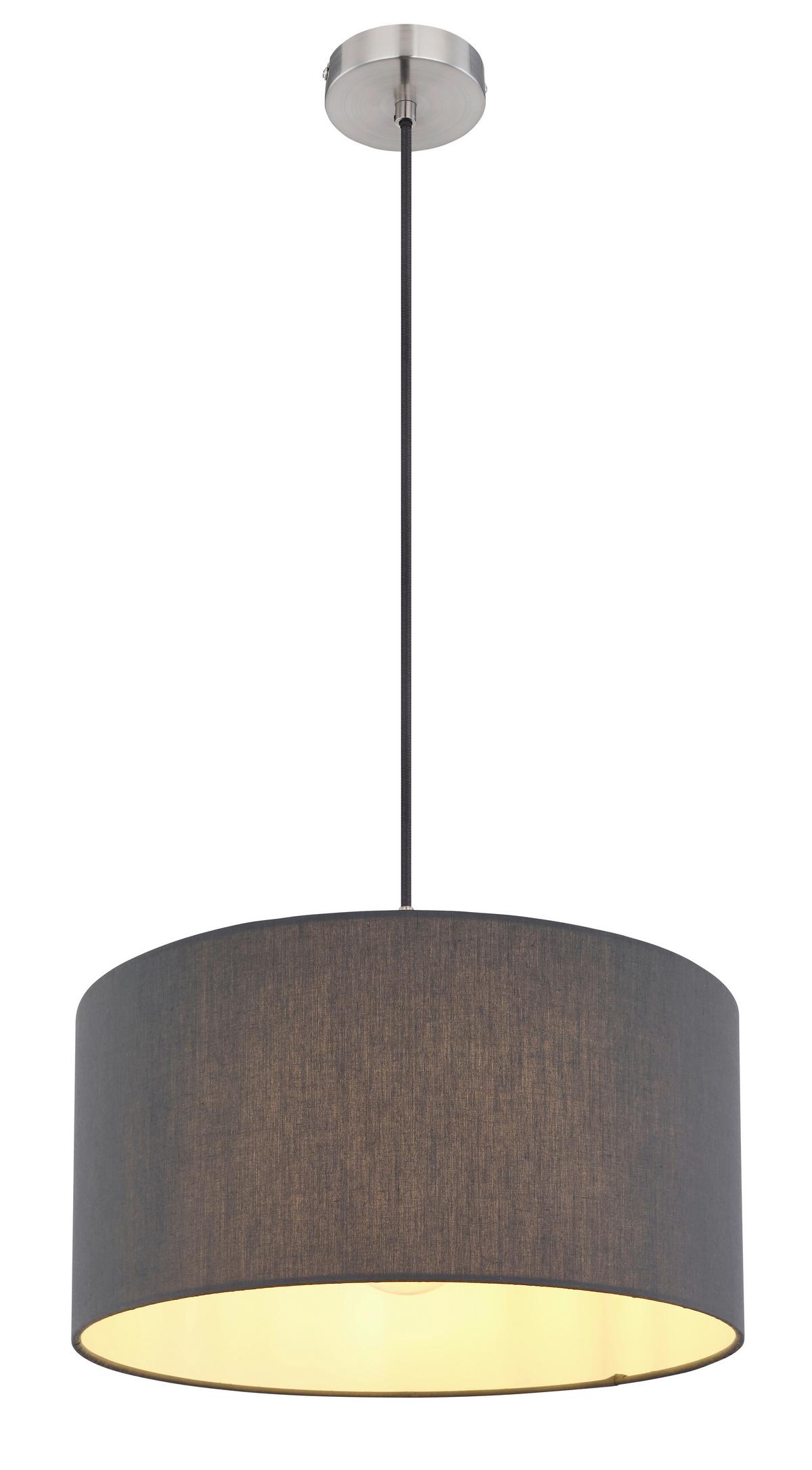 Hängeleuchte 15585h - Anthrazit/Opal, KONVENTIONELL, Kunststoff/Textil (40/140cm) - Globo