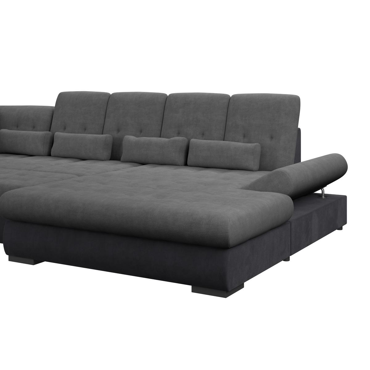 Sarokgarnitúra Madera - antracit, Konventionell, műanyag/textil (212/358/190cm)