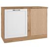Eckunterschrank Meran B: 120 cm Weiß/Eiche Dekor - Eiche Wotan/Weiß, LIFESTYLE, Holzwerkstoff (120/86/60cm) - Held