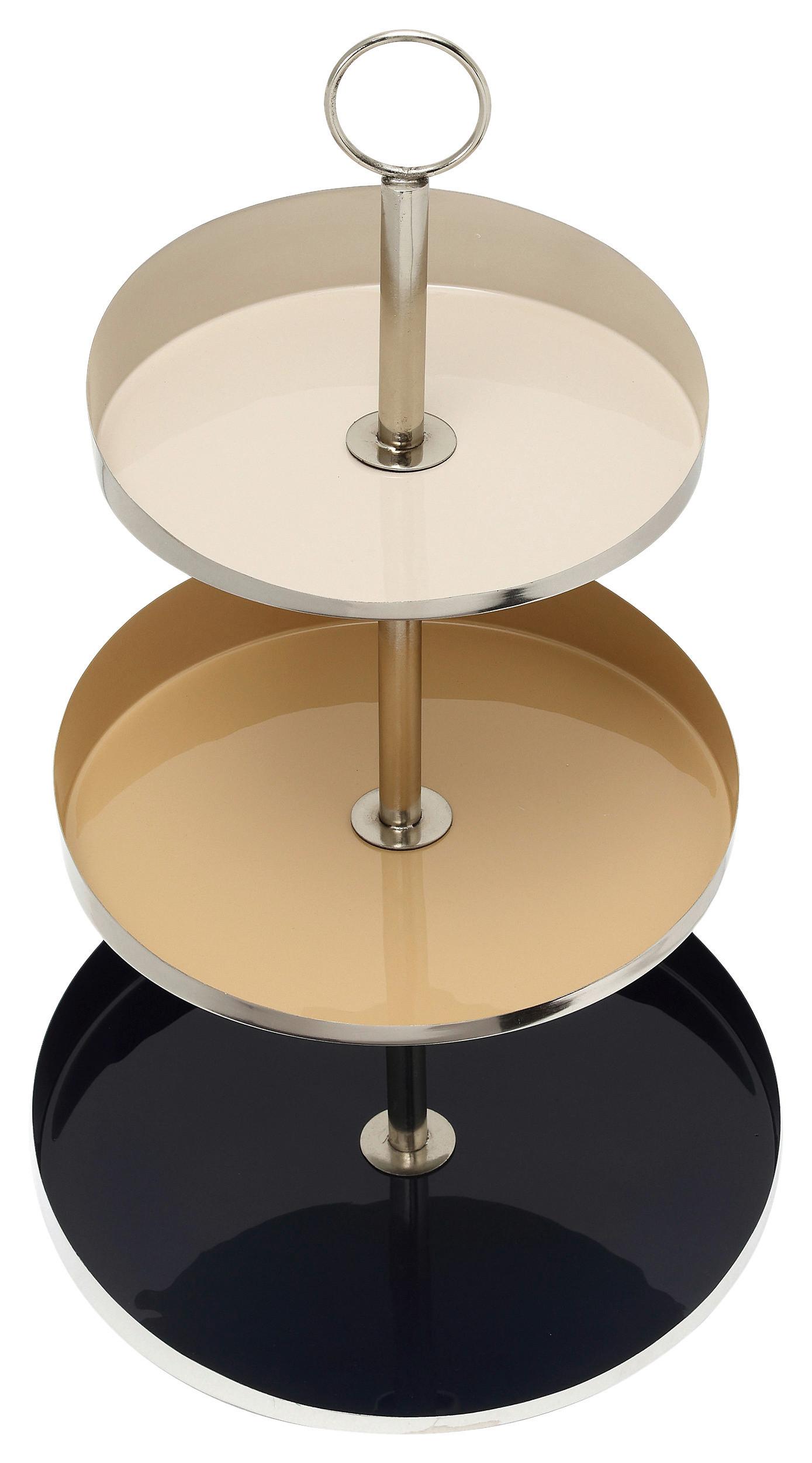 Etagere Creme, Silberfarb., D.blau
