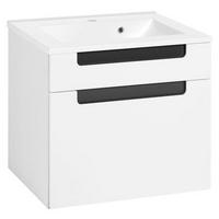 Waschbecken Mit Unterschrank Siena B: 60cm Weiß/anthrazit - Anthrazit/Weiß, MODERN, Holzwerkstoff/Stein (60cm) - Held