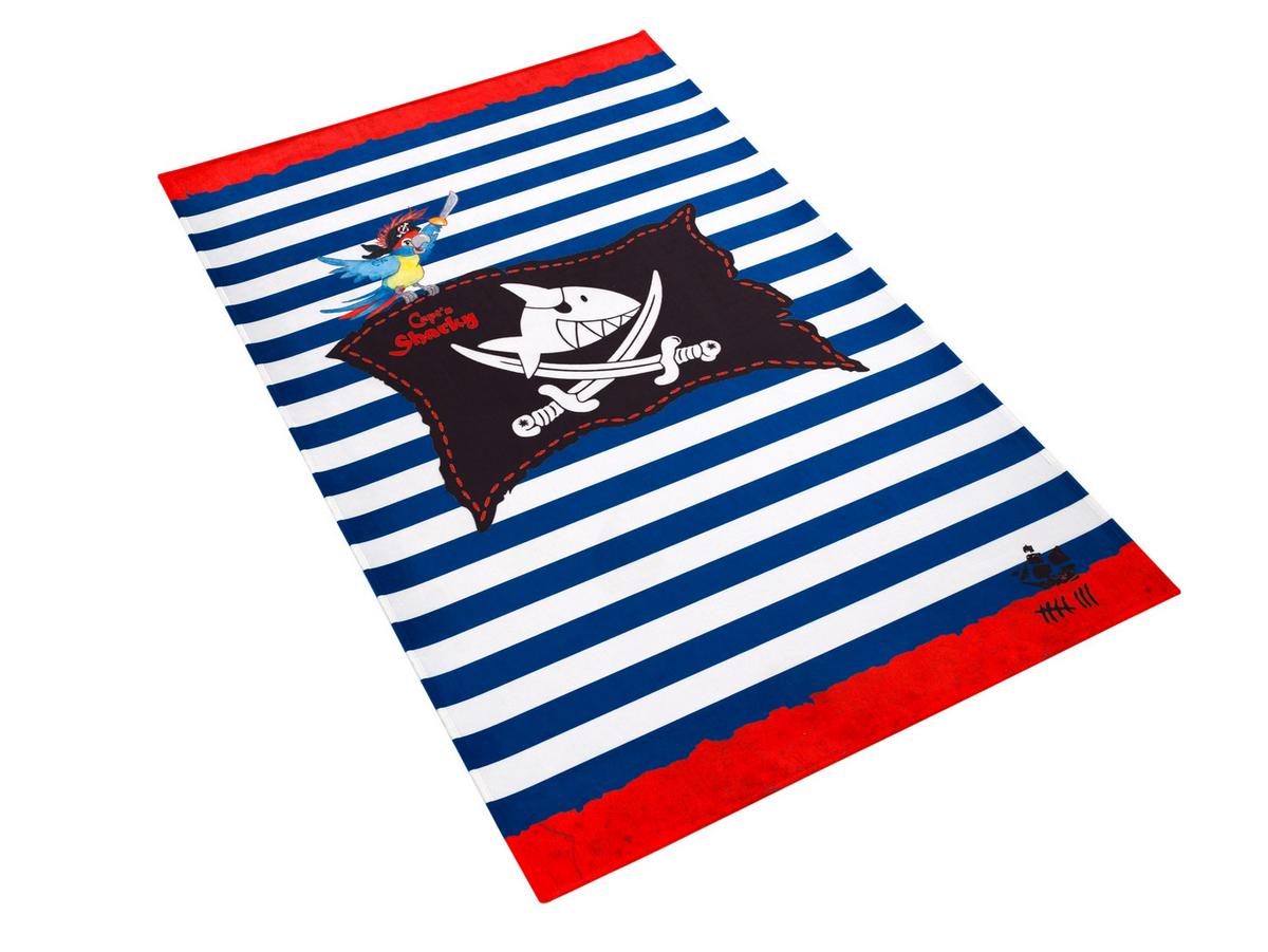 Kinderteppich Pirat Blau/rot/weiß 80x150 Cm - Blau/Rot, Trend, Textil (80/150cm)