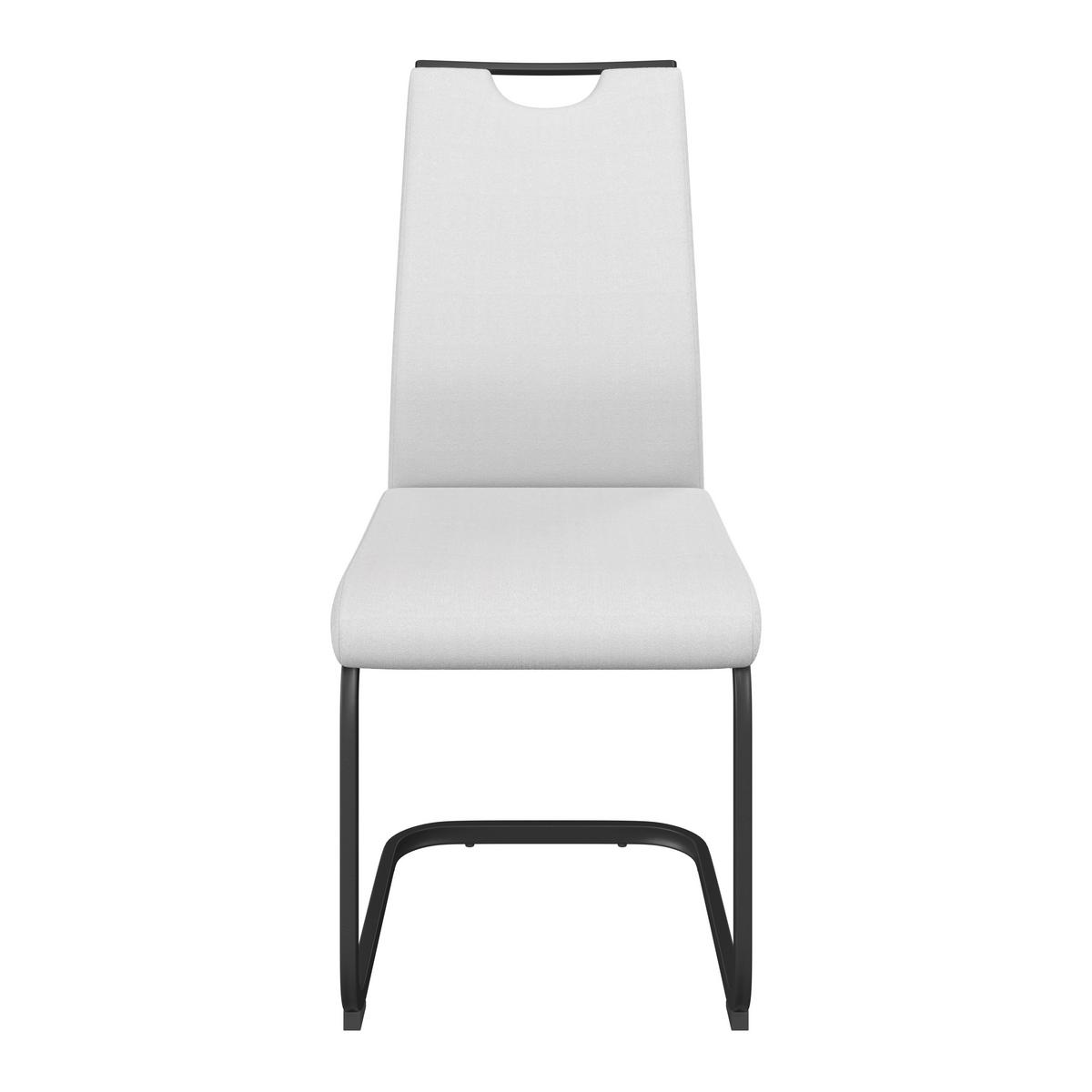 Schwingstuhl Maya Webstoff beige, B: 58cm - Beige/Schwarz, Trend, Textil/Metall (58/98/43cm)