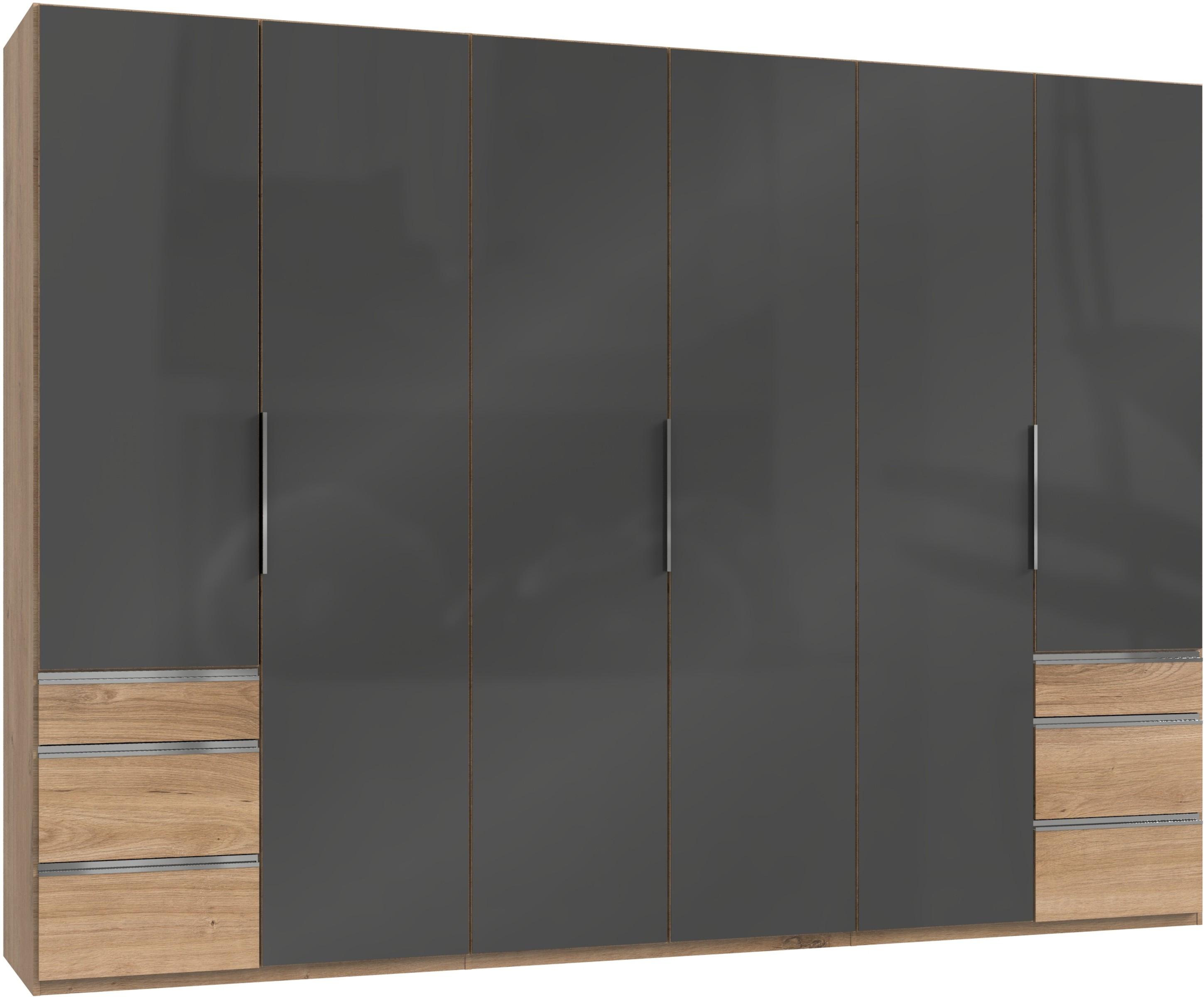 Drehtürenschrank 300cm Level, Grau/eiche Dekor - Eichefarben/Grau, MODERN, Glas/Holzwerkstoff (300/216/58cm) - MID.YOU