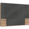 Drehtürenschrank 300cm Level, Grau/eiche Dekor - Eichefarben/Grau, MODERN, Glas/Holzwerkstoff (300/216/58cm) - MID.YOU