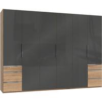 Drehtürenschrank 300cm Level, Grau/eiche Dekor - Eichefarben/Grau, MODERN, Glas/Holzwerkstoff (300/216/58cm) - MID.YOU