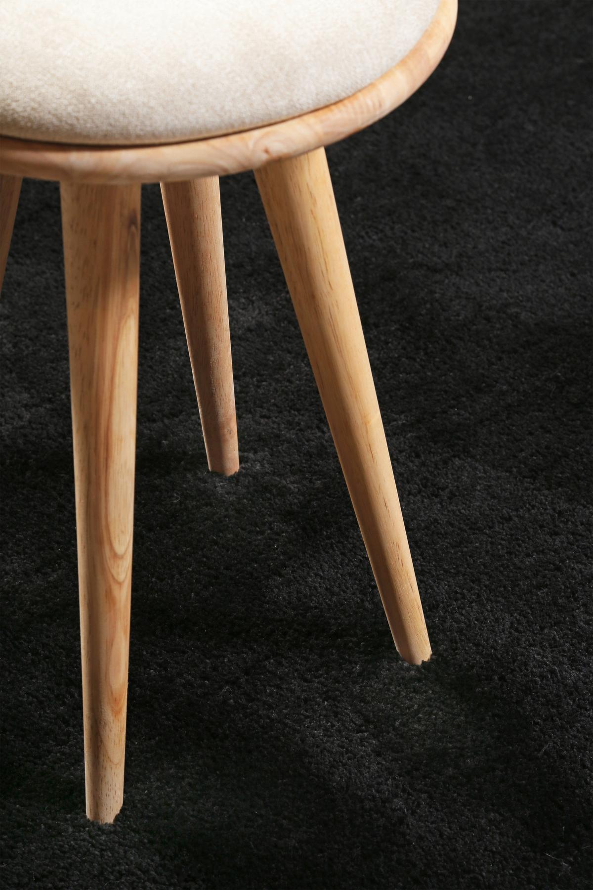 Hochflorteppich Schwarz, Ø: Ca. 120 Cm - Schwarz, Basics, Textil (120cm) - Esprit