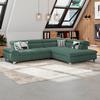 Ecksofa mit Schlaffunktion Gemini Waldgrün Chenille - Waldgrün/Chromfarben, KONVENTIONELL, Textil (312/234cm)