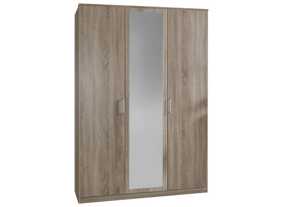 Drehtürenschrank mit Spiegel 135cm Osaka, Sägerau Dekor - Eichefarben, KONVENTIONELL, Glas/Holzwerkstoff (135/199/58cm) - Xora Drehtürenschrank mit Spiegel 135cm Osaka, Sägerau Dekor - Eichefarben, KONVENTIONELL, Glas/Holzwerkstoff (135/199/58cm) - Xora