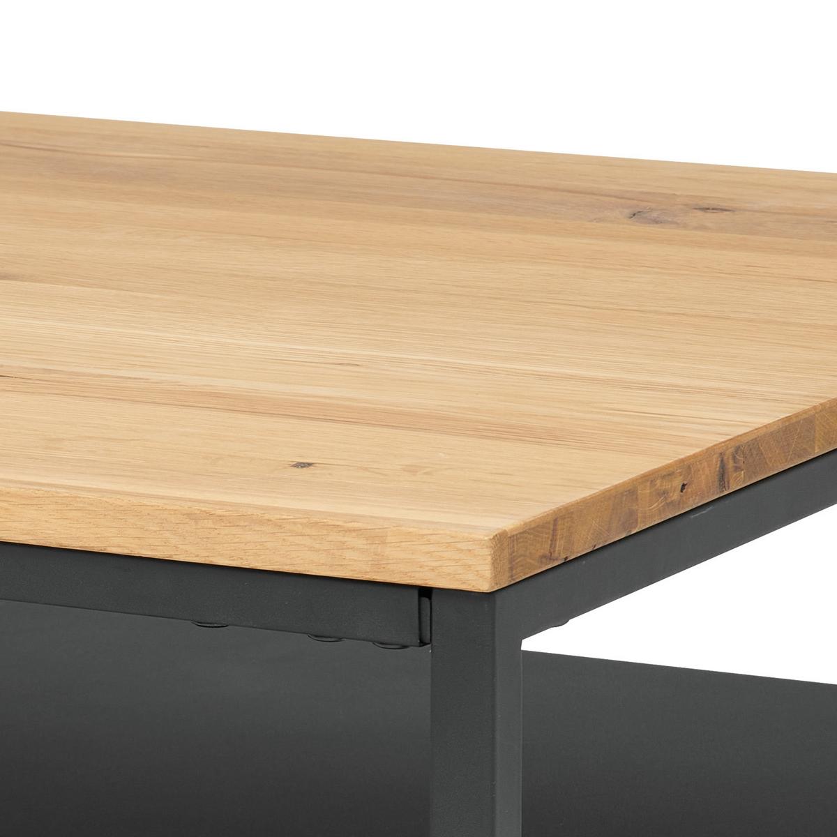 Konferenční stolek 70x70cm - černá/přírodní barvy, Moderní, kov/dřevo (70/44/70cm)
