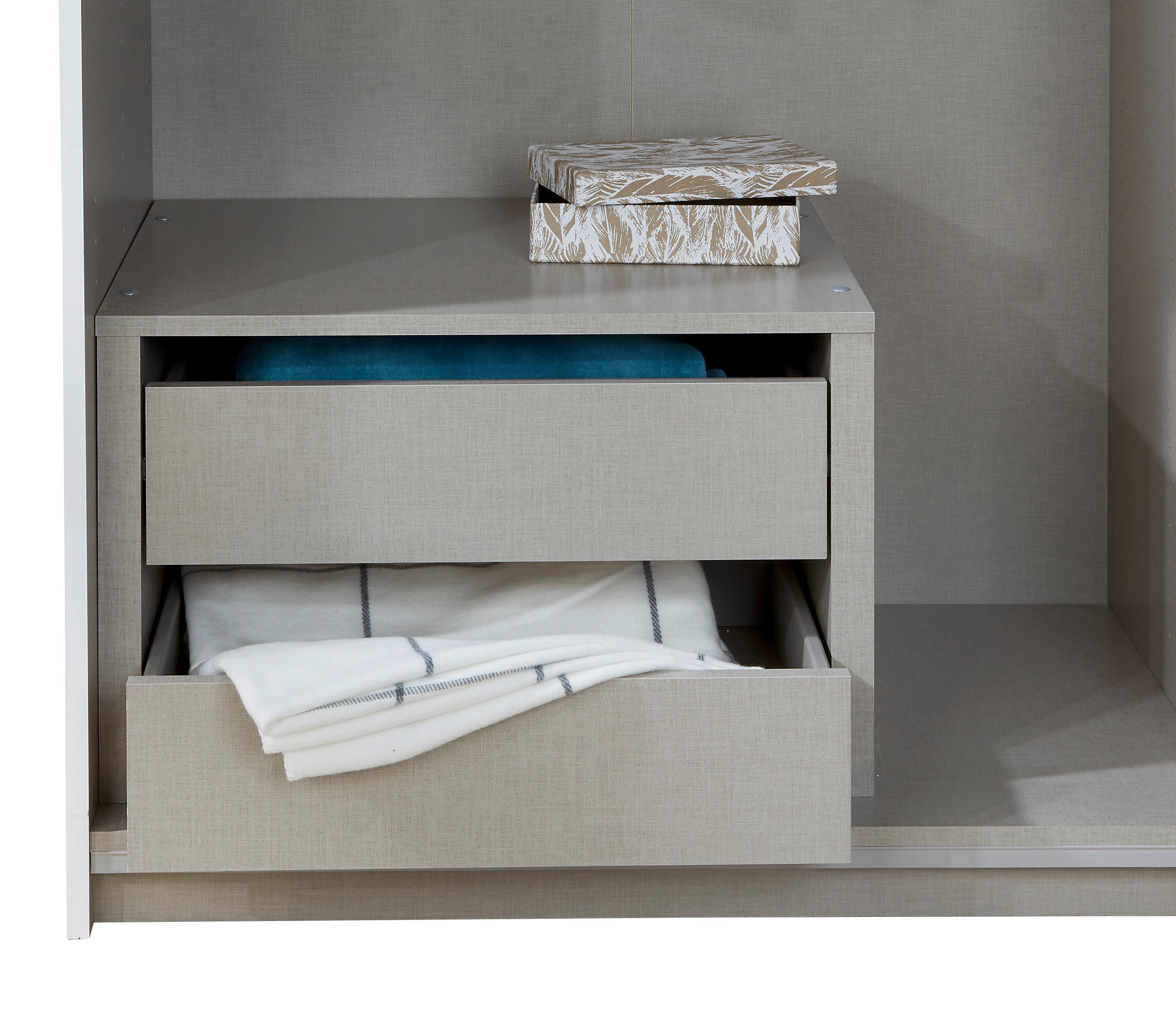 Schubkasteneinsatz B: 88 Cm Leinenoptik 2 Laden - Grau, MODERN, Holzwerkstoff (60/39/45cm)