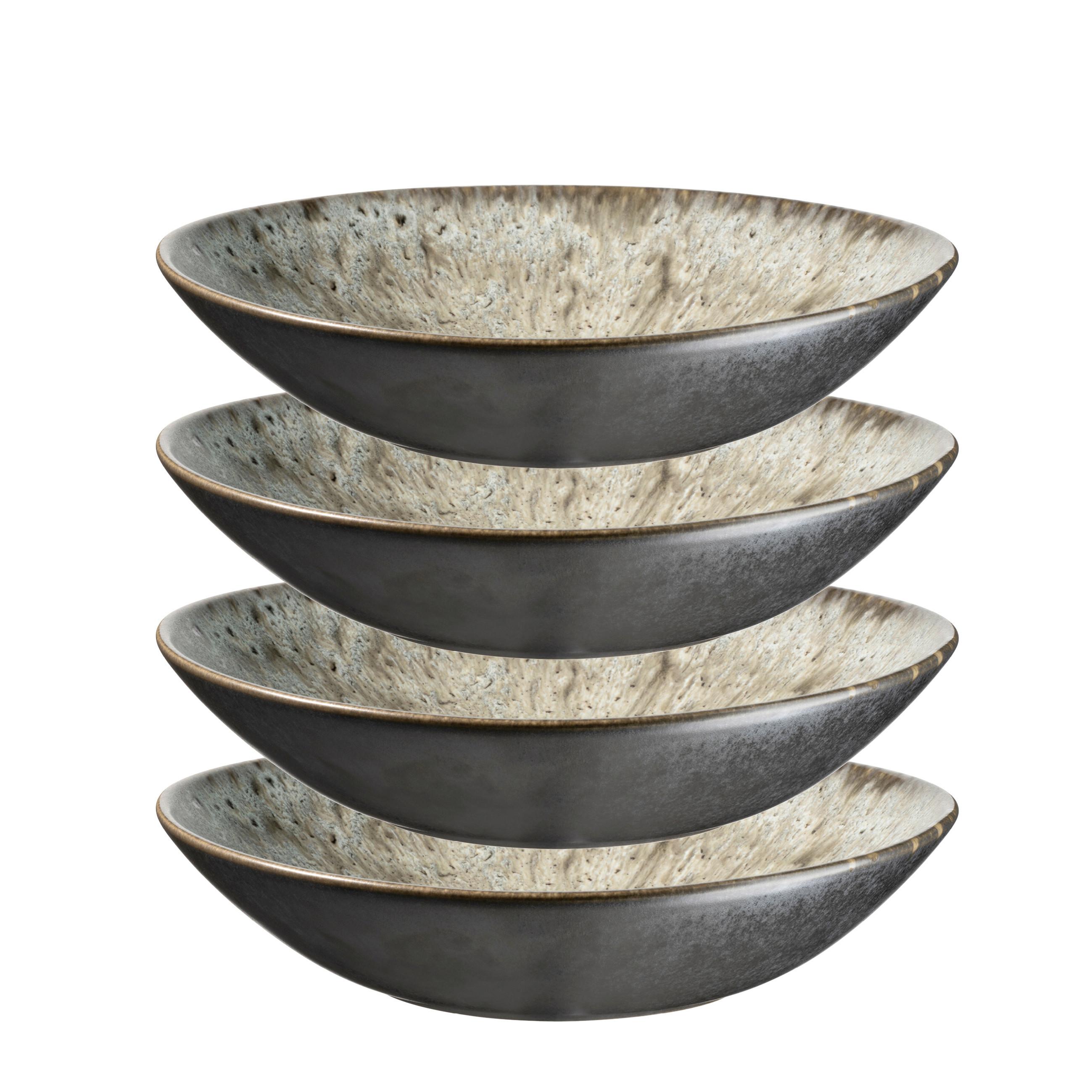 Suppentellerset Carellia Steinzeug, Grau, 4-teilig - Grau, Basics, Keramik (22,5/5cm) - Mäser