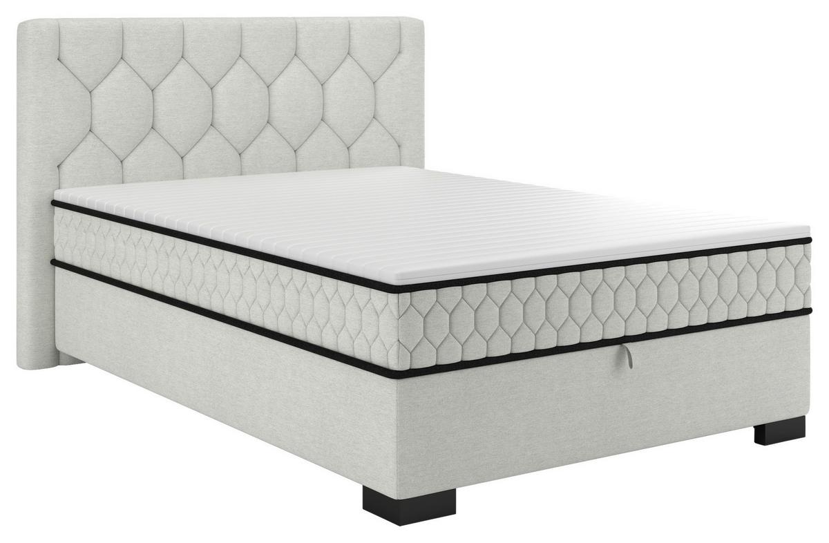 Americká postel MAYA D 140/200 cm, světle šedá - černá/světle šedá, Konvenční, dřevo/kompozitní dřevo (140/200cm) - Mömax