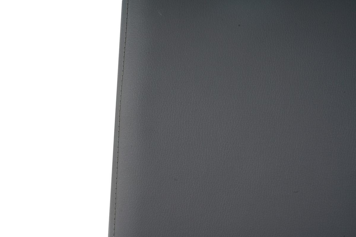 Stuhl-set Lederlook Grau, B: 42cm - Silberfarben/Grau, Design, Kunststoff/Textil (42/101/58cm) - Livetastic