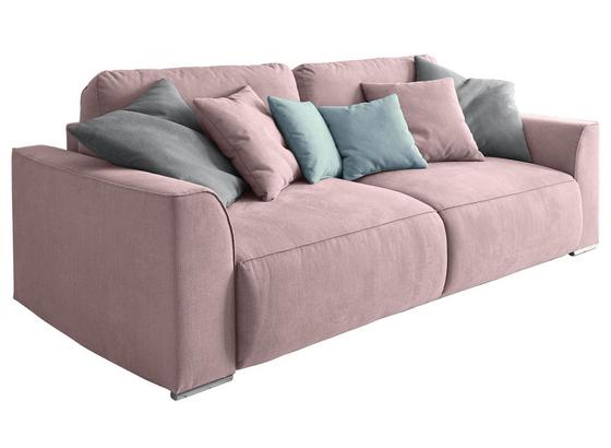 Schlafsofa Lazy 3Dl B: ca. 250 cm - Pink/Silberfarben, Design, Holzwerkstoff/Textil (250/87/129cm) - Carryhome Schlafsofa Lazy 3Dl B: ca. 250 cm - Pink/Silberfarben, Design, Holzwerkstoff/Textil (250/87/129cm) - Carryhome