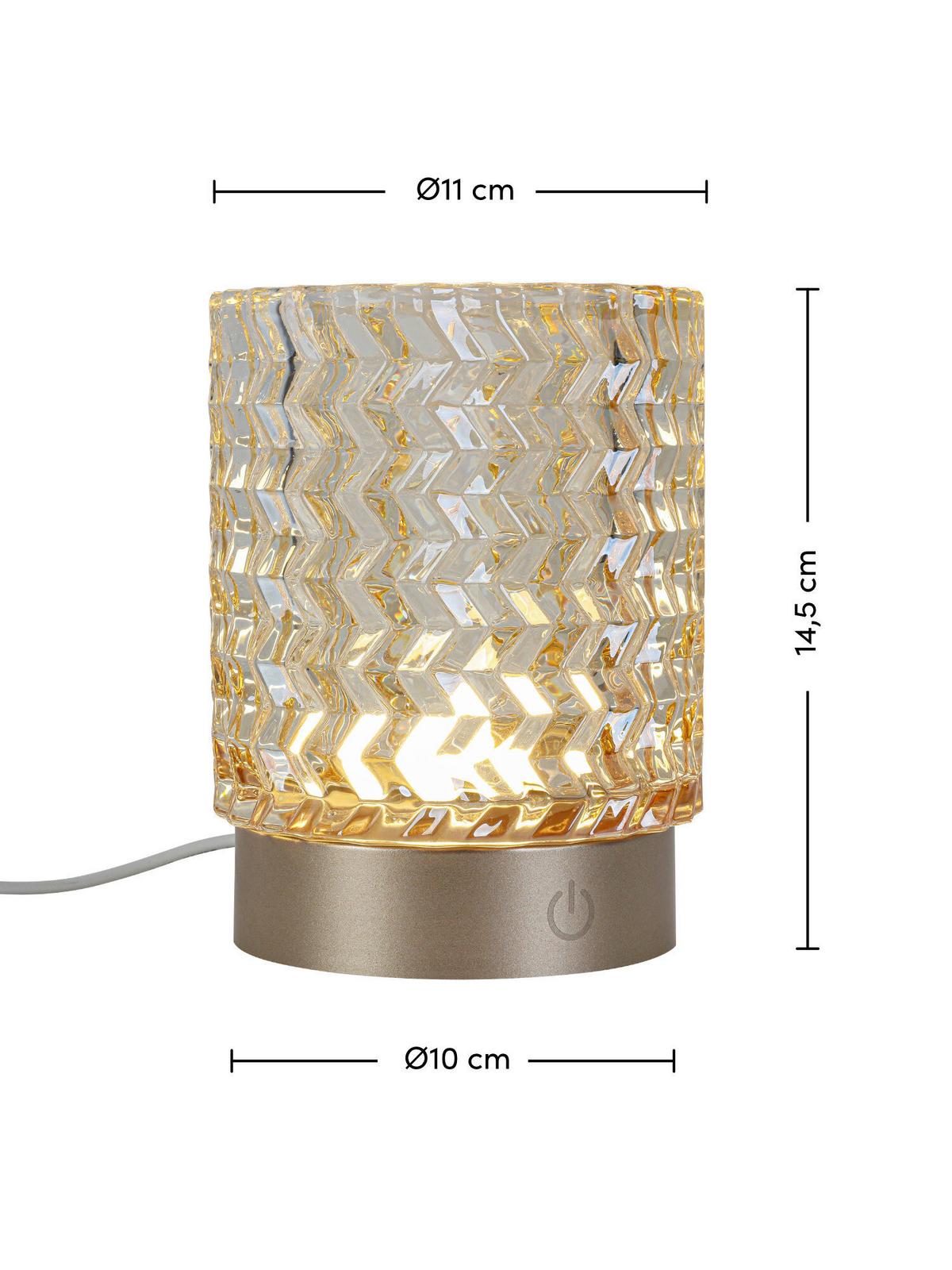 STOLNÍ LAMPA NA BATERIE AMBU - jantarové barvy/cappuccino, Moderní, kov/plast (11/14,5cm) - Mömax