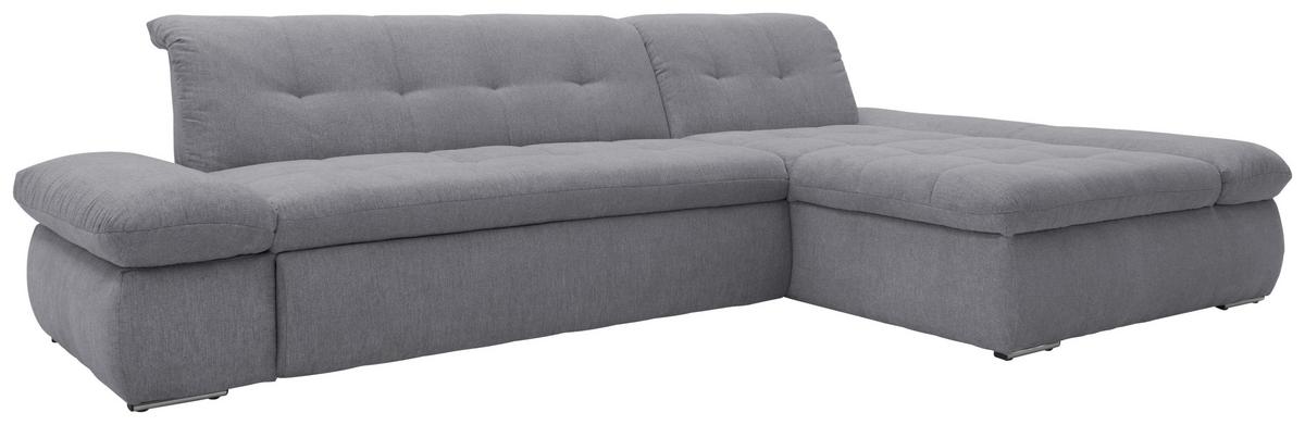 Ecksofa Moric Dunkelgrau Mikrofaser - Chromfarben/Dunkelgrau, KONVENTIONELL, Textil (300/172cm) - MID.YOU