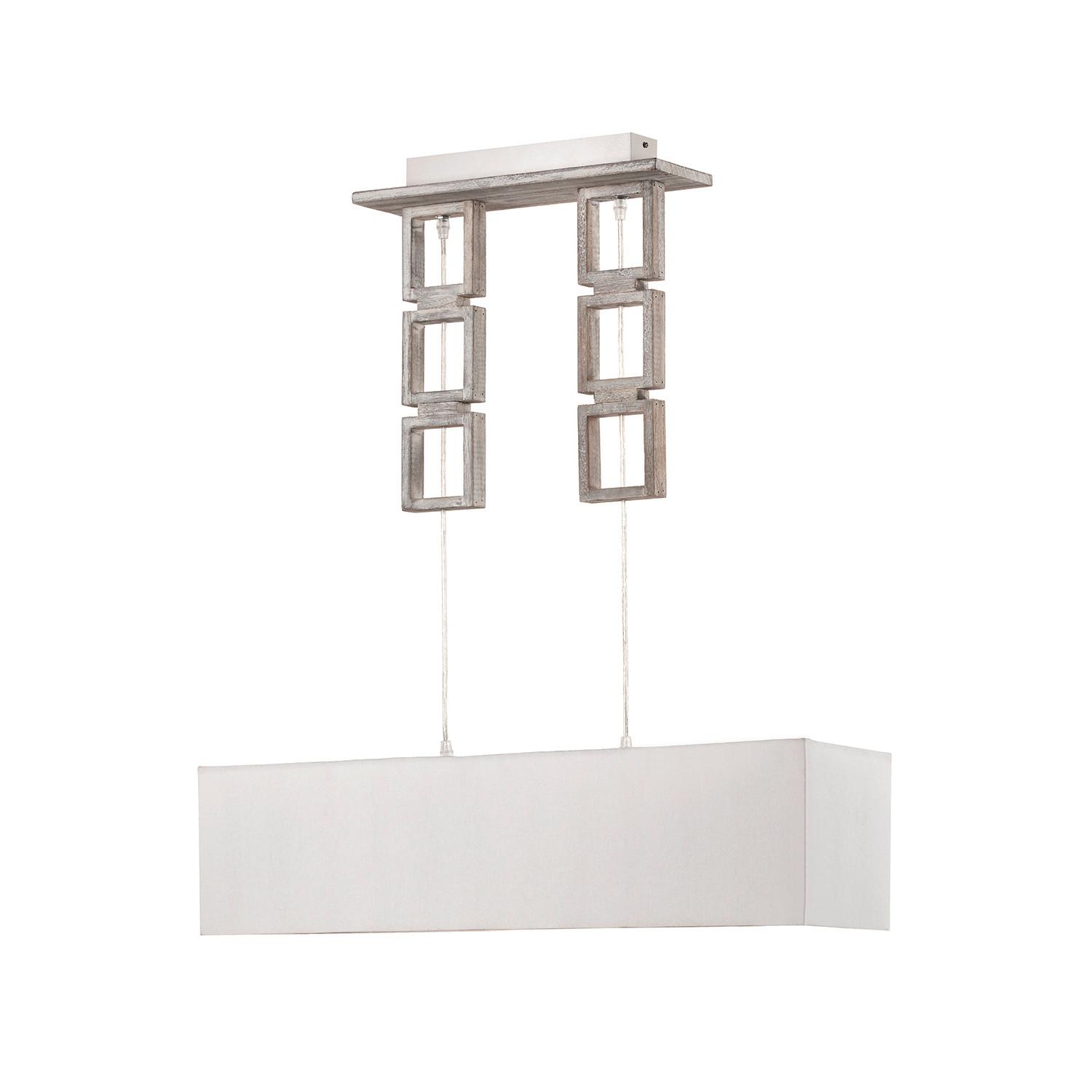Hängeleuchte 5038/S - Grau, Design, Holz/Textil (80/20/110cm)