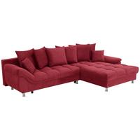 Rohová sedačka ERICE, pravá, červená - chrómová/červená, Design, textil/plast (312/198cm)
