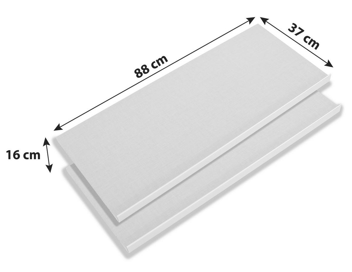 Schuhablage Universal B: 88 Cm Texline 2er-Set - Grau, Holzwerkstoff (88/16/37cm)