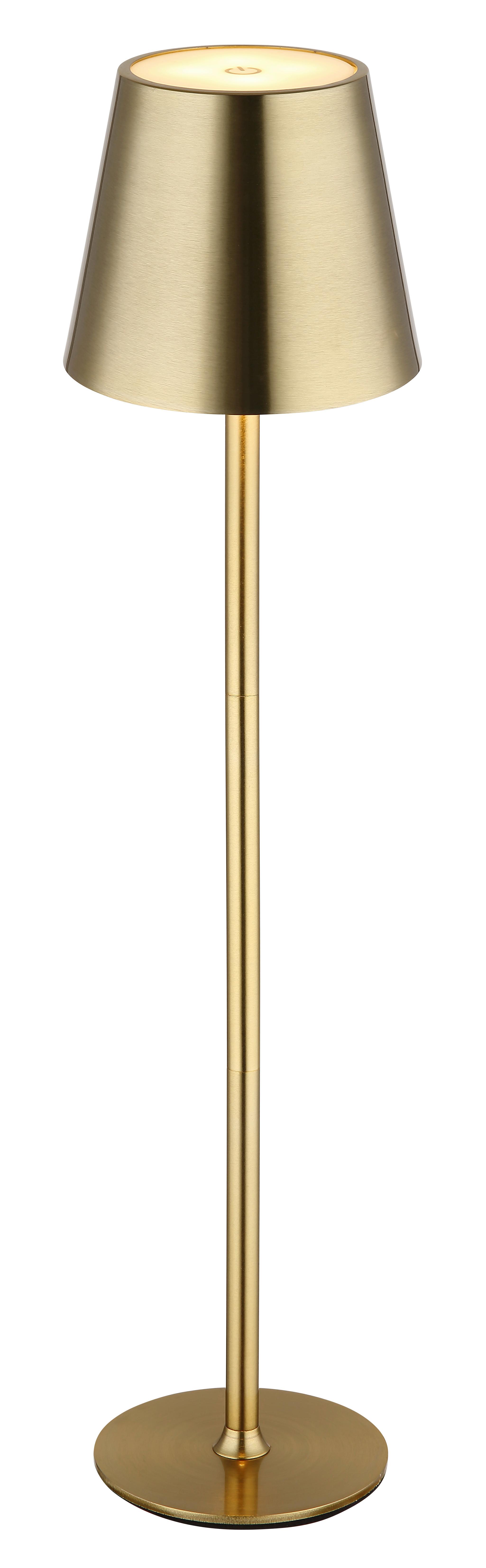 Akku-Tischleuchte 58438m Vannie - Messingfarben/Schwarz, Design, Kunststoff/Metall (11,2/47cm) - Globo