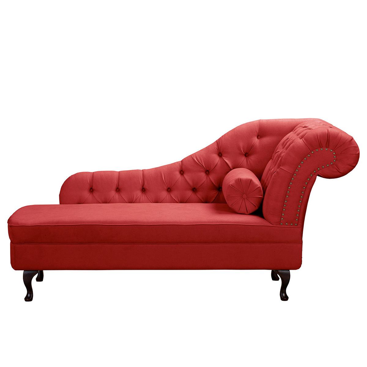 Récamiere Pako Rot B: 185cm - Rot/Braun, Design, Textil (185/93/75cm) - Livetastic
