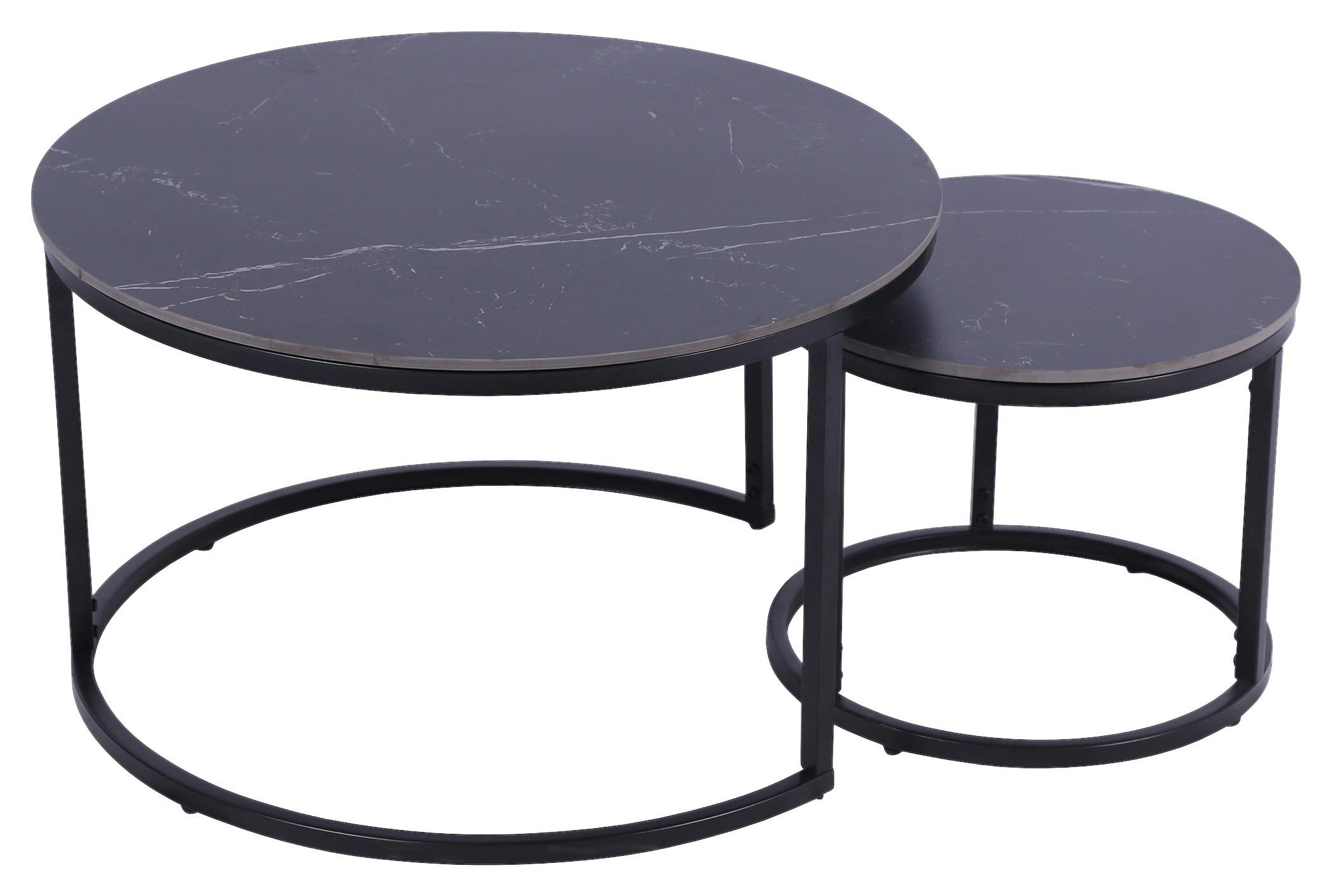 Couchtisch Seoul Keramik Schwarz, B: 75cm - Schwarz, MODERN, Keramik/Metall (75/45/75cm)