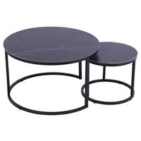 Couchtisch Seoul Keramik Schwarz, B: 75cm - Schwarz, MODERN, Keramik/Metall (75/45/75cm)