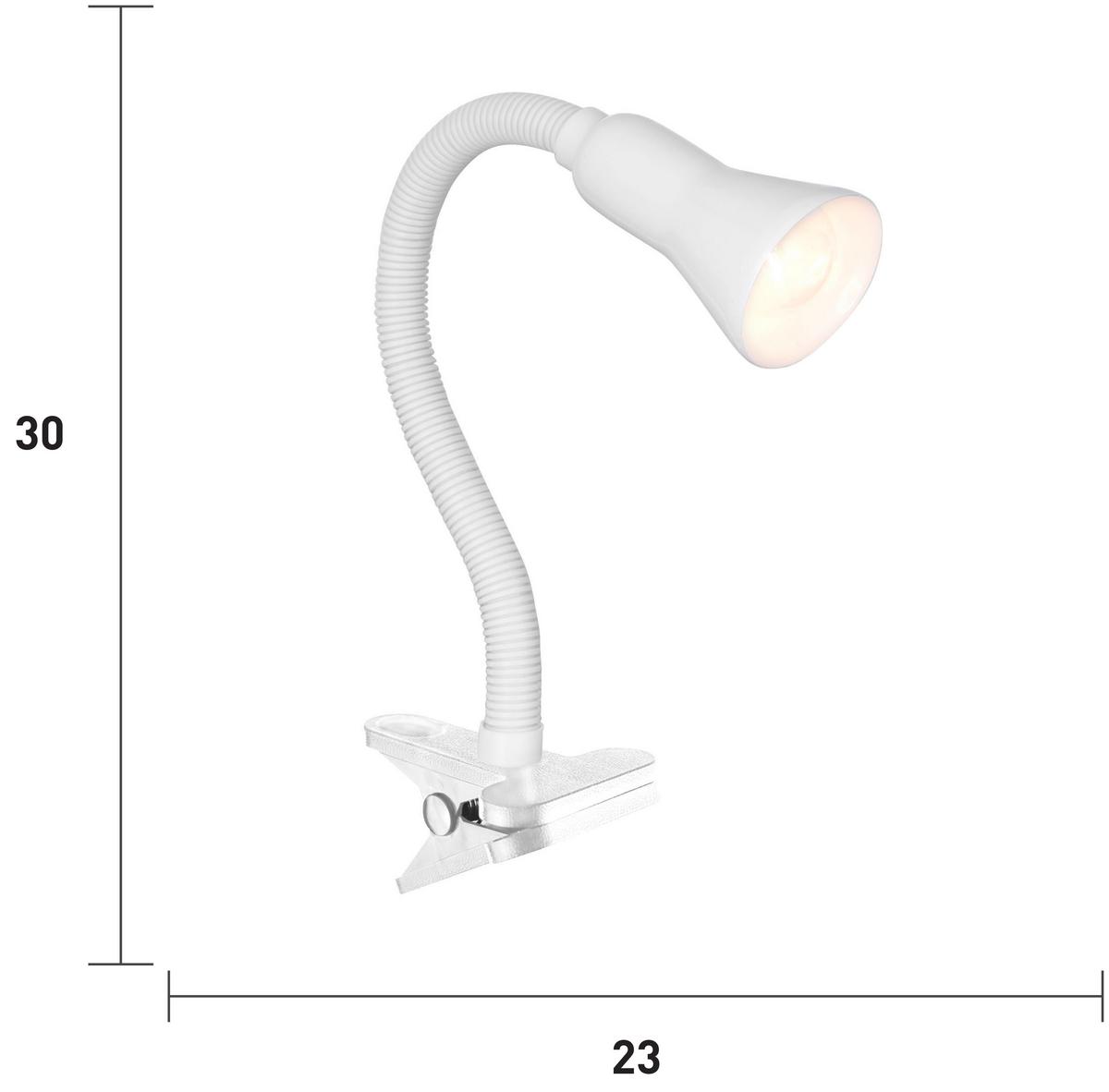 LED-Klemmleuchte Eu4122wh - Weiß, Basics, Kunststoff/Metall (7.5/50cm)
