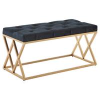 Sedací lavice černá - černá/barvy zlata, Design, kov/textil (90/46/44cm) - MID.YOU