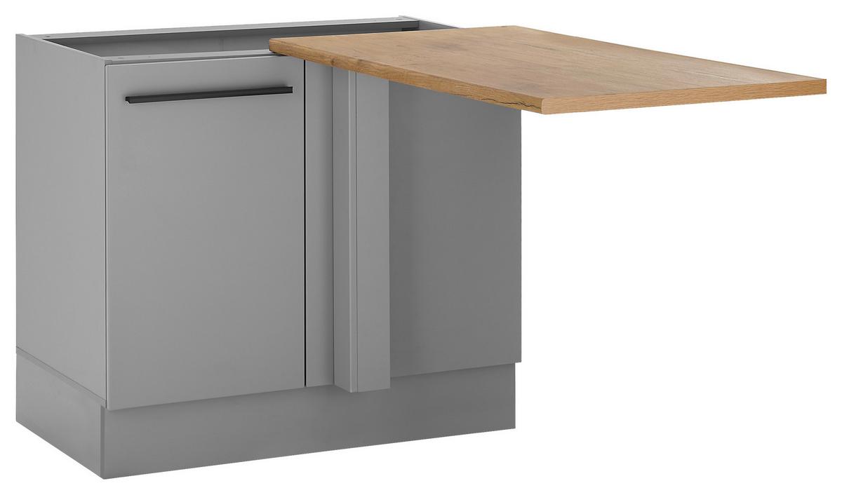 Rohová spodná skrinka Denver DENVER - čierna/sivá, Design, kompozitné drevo/plast (110/90/60cm) - MID.YOU