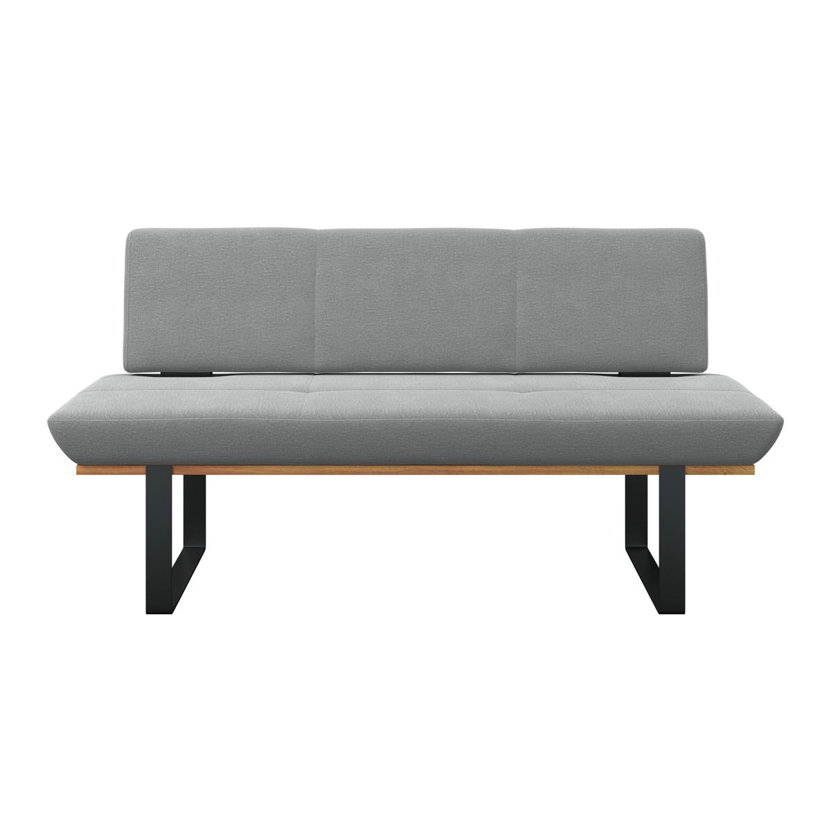 Sitzbank Tristan Webstoff hellgrau, B: 170cm - Hellgrau/Schwarz, MODERN, Holz/Textil (170/48/90cm) - James Wood
