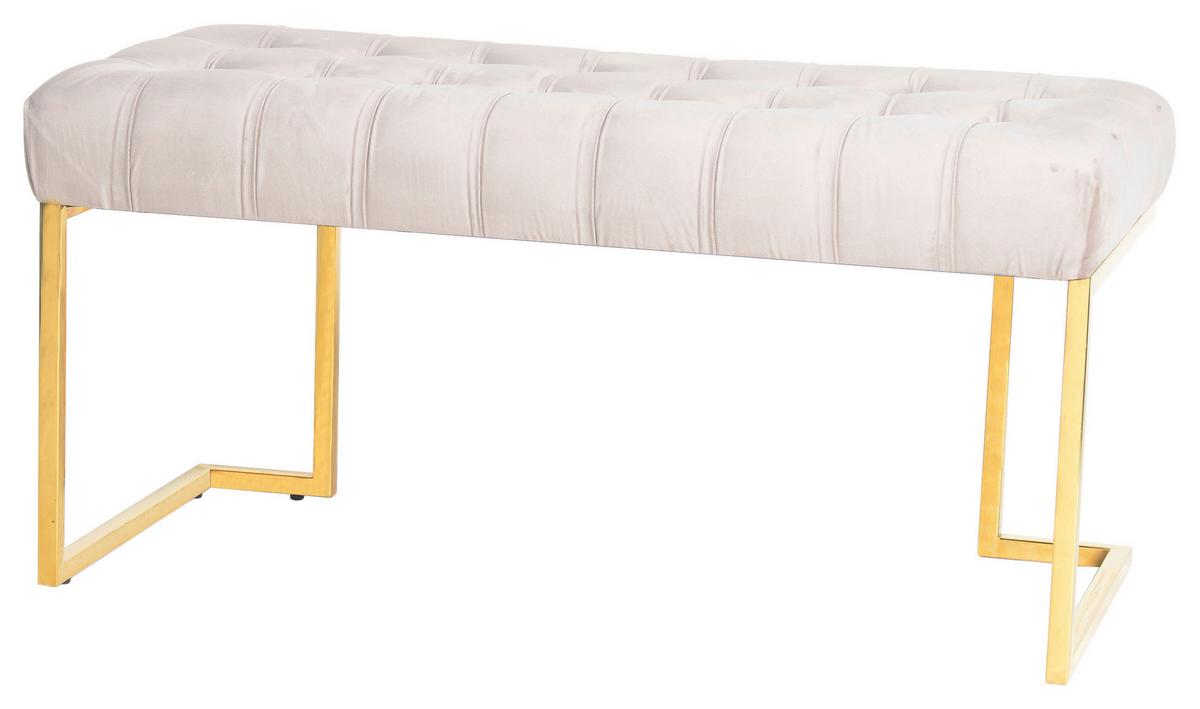 Dlhá taburetka RARITY - sivohnedá/zlatá, Design, kov/plast (47/48/100cm)