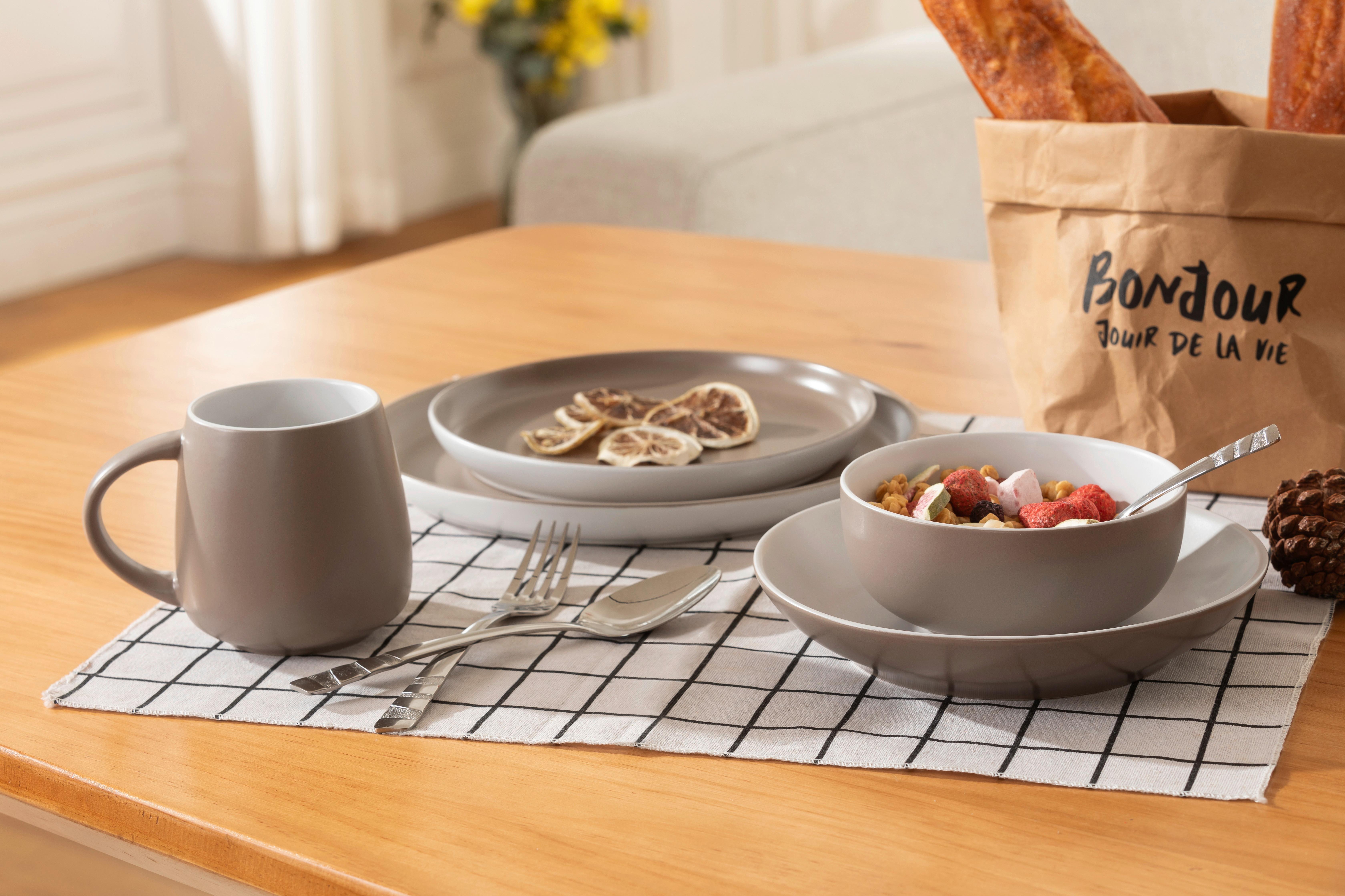 Kaffeebecher New Bone China 420 Ml Weiß Elina - Braun, Basics, Keramik (7,8/9,5cm) - James Wood