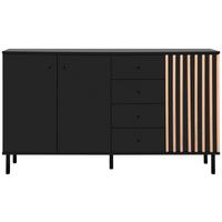 Sideboard Monza 51c - Schwarz/Eiche Artisan, Design, Holzwerkstoff (160/90/40cm) - Livetastic