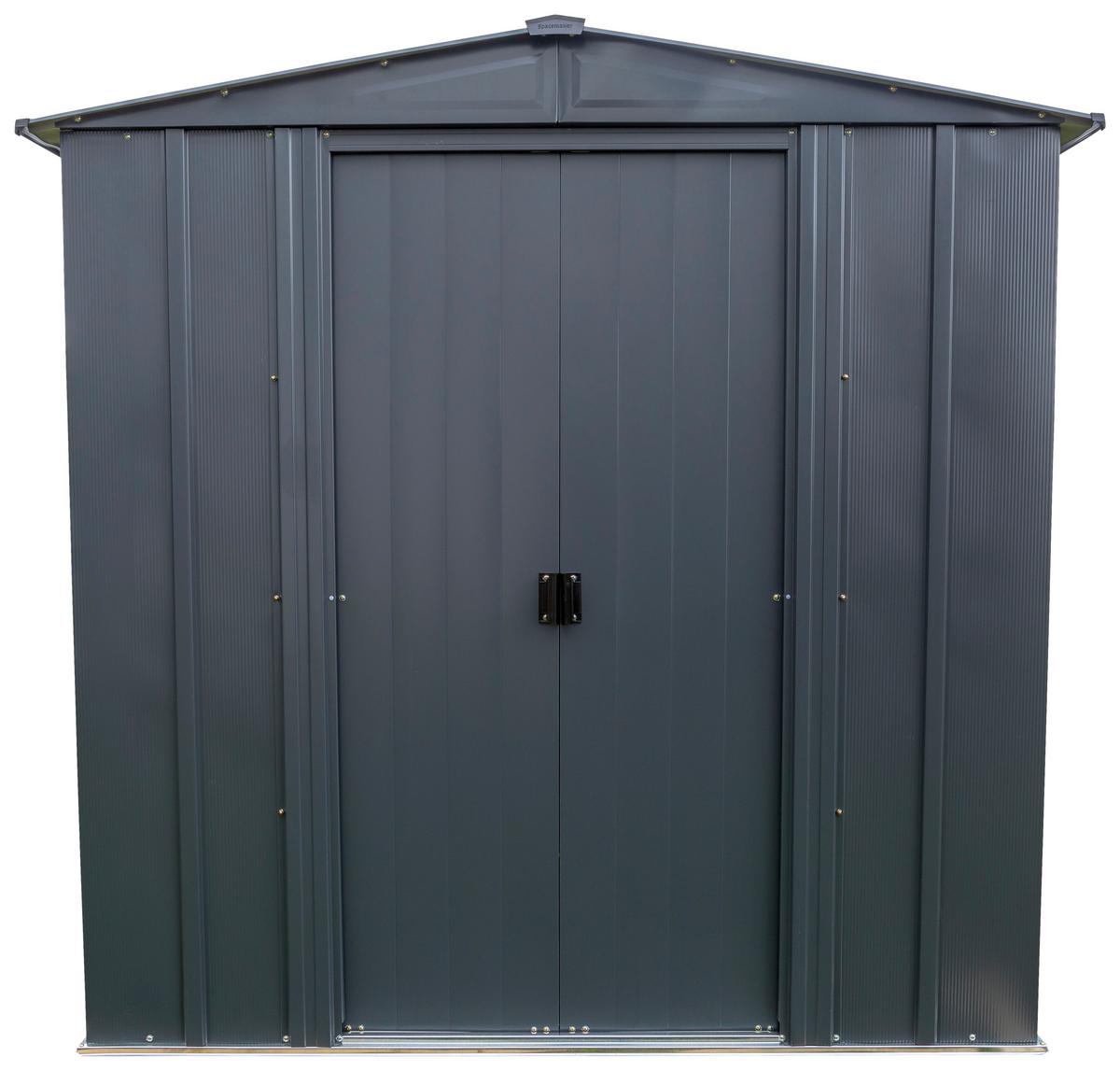 Gerätehaus mit Schiebetür 194x191x151 cm - Grau, Basics, Metall (194/191/151cm)