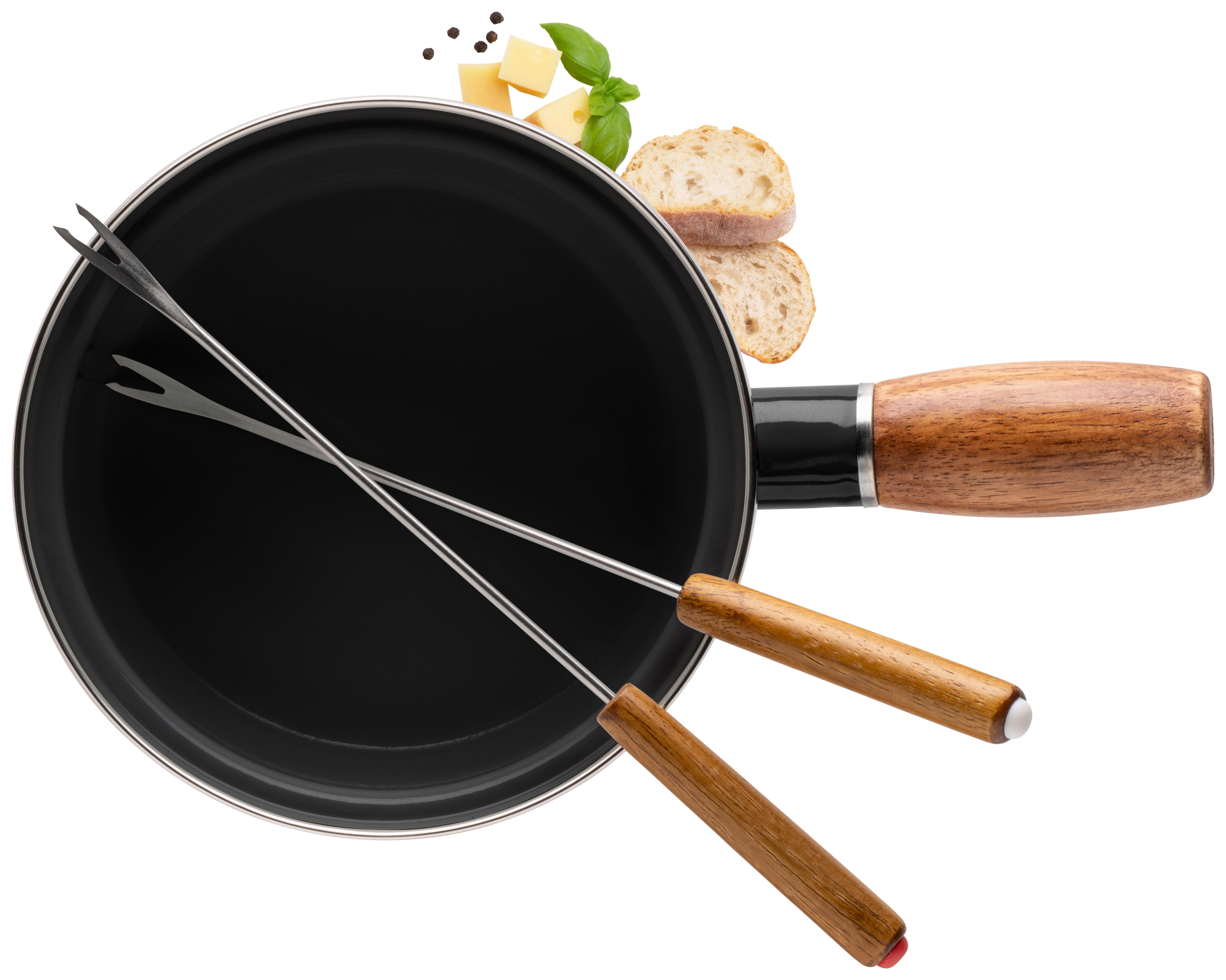 Fondueset Schwarz, 5-Teilig - Schwarz, Trend, Metall - Mäser