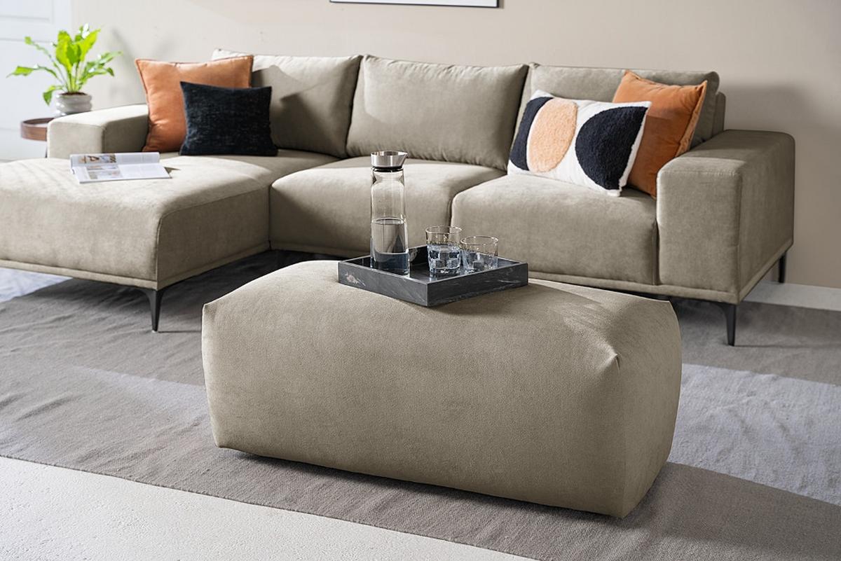 Hocker Bolt, Dunkelgrau B: 102 cm - Schwarz/Grau, MODERN, Textil (102/41/52cm) - Trendmanufaktur