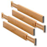 Schubladenteiler Bambus 4tlg Echtholz Variabel Ausziehbar - Naturfarben, Basics, Holz (57/14/4,2cm) - Kesper