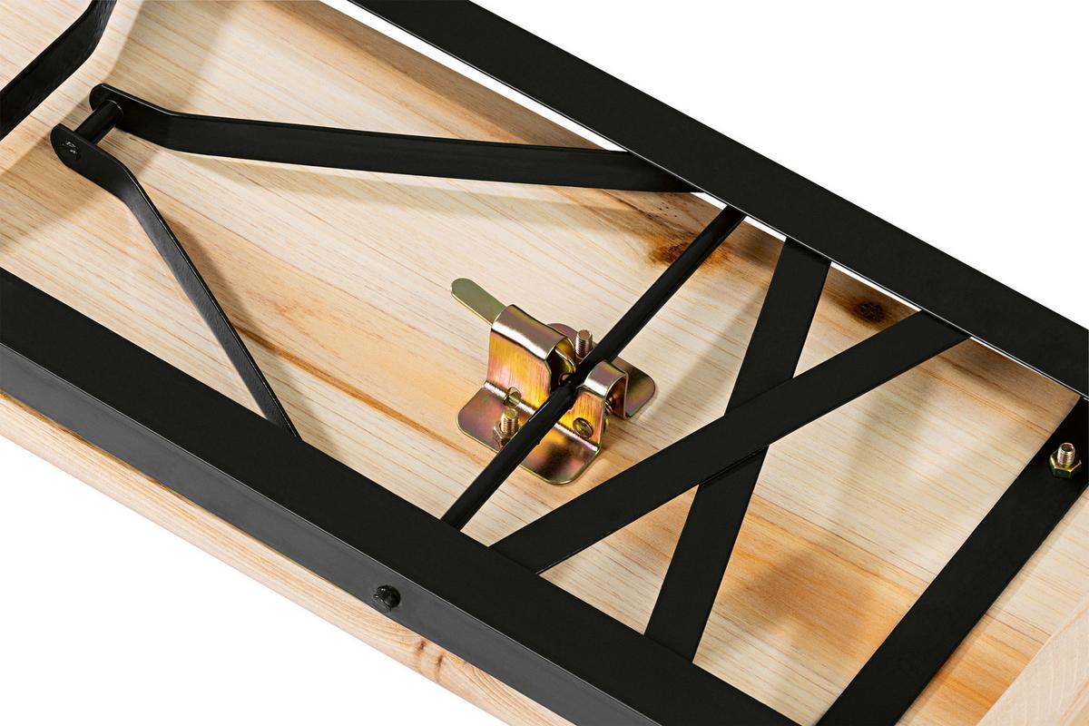 Bierzeltgarnitur 3tlg. - Fichtefarben, Basics, Holz/Metall (167/46/75cm)