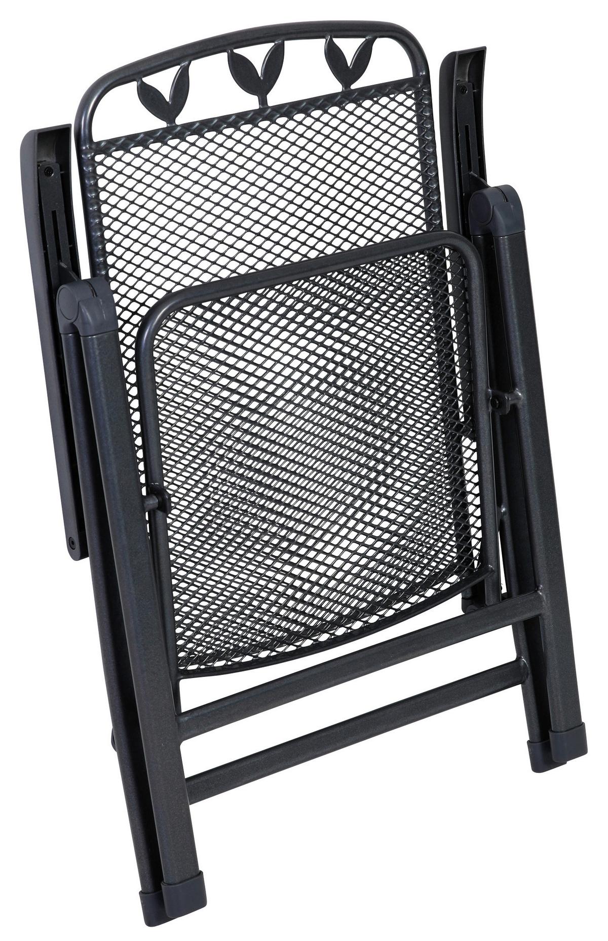 Gartensessel Klappbar Toulouse Metall - Grau, Basics, Metall (58/108/64cm) - Gardenson